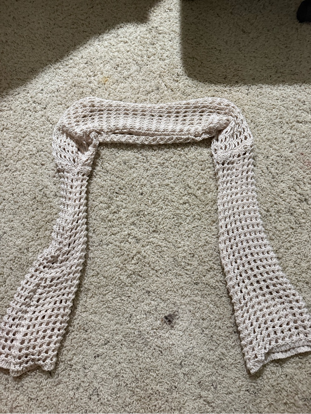 Open Knit Lightweight Scarf in Light Beige